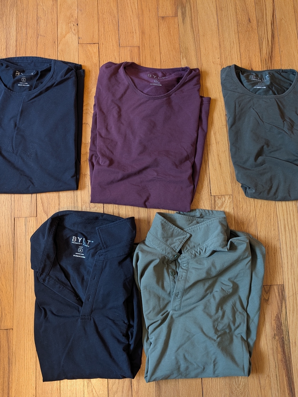 Bylt Lux Shirt & Polo Bundle - Black, Burgundy, Olive